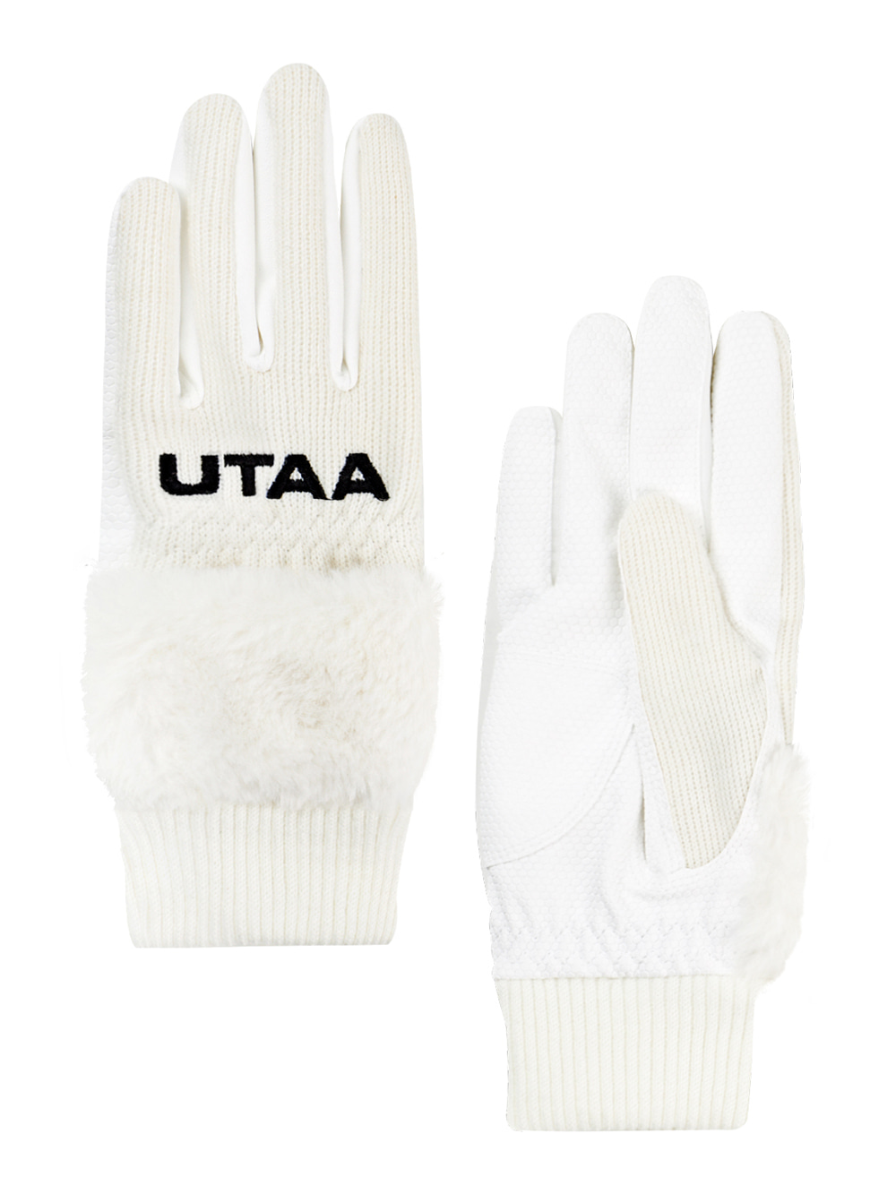 UTAA Logo Snow Fur Palmer Golf Gloves : Women&#039;s White(UB4GVF623WH)