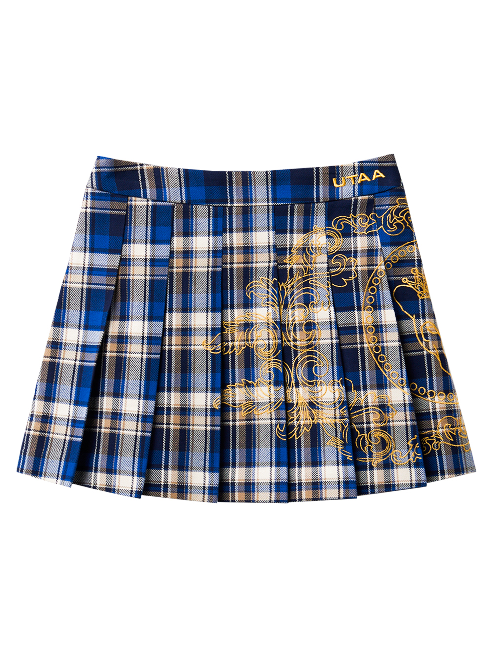UTAA  Imperial Gold Check Flare Skirt   : Women&#039;s Blue(UC4SKF164BL)