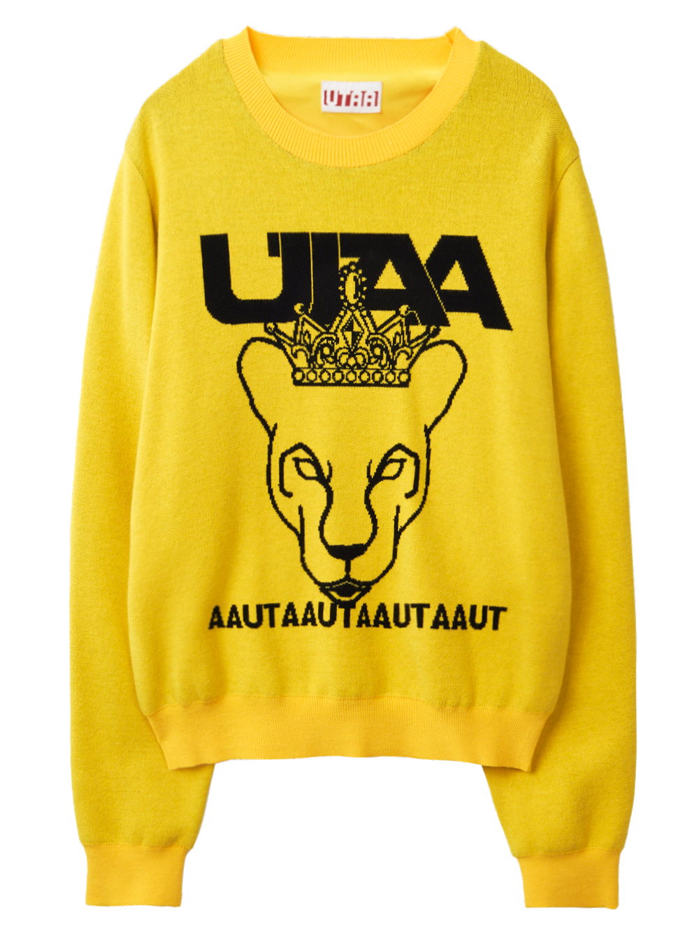 UTAA Crown Panther Knit Pullover : Women&#039;s Yellow (UC4KTF538YE)