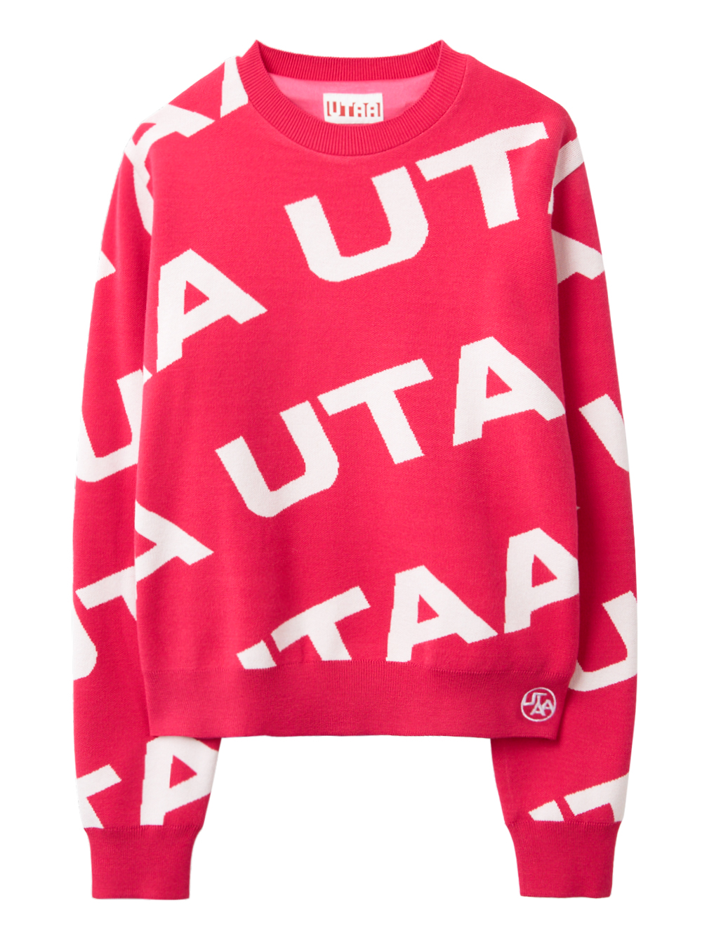 UTAA Logo Wave Knit Pullover : Women&#039;s Pink (UC4KTF115PK)