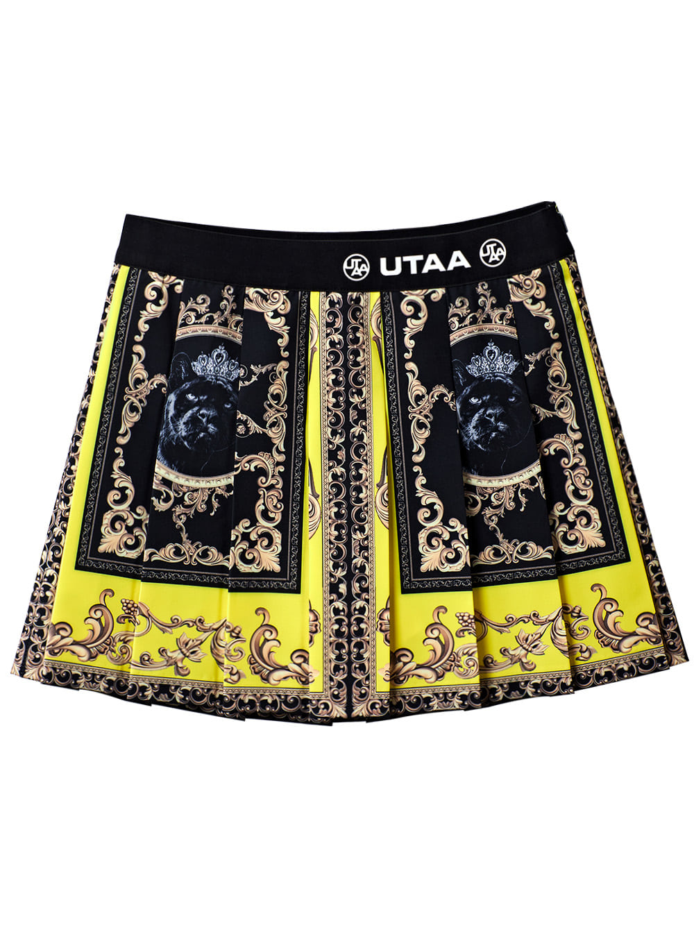 UTAA Neon Baroque Short Skirt : Yellow (UB2SKF301YE)
